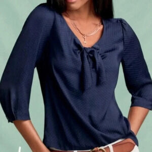 Cabi Women’s Polka Dot Tie Neck Blouse Size Medium / Style 5525